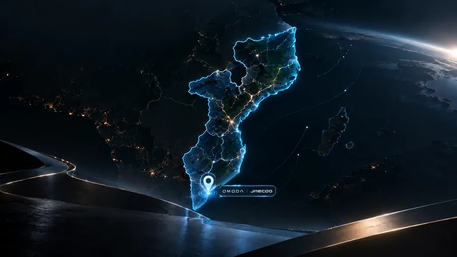 Mapa de Moçambique com a localização da Caetano Moçambique em Maputo
